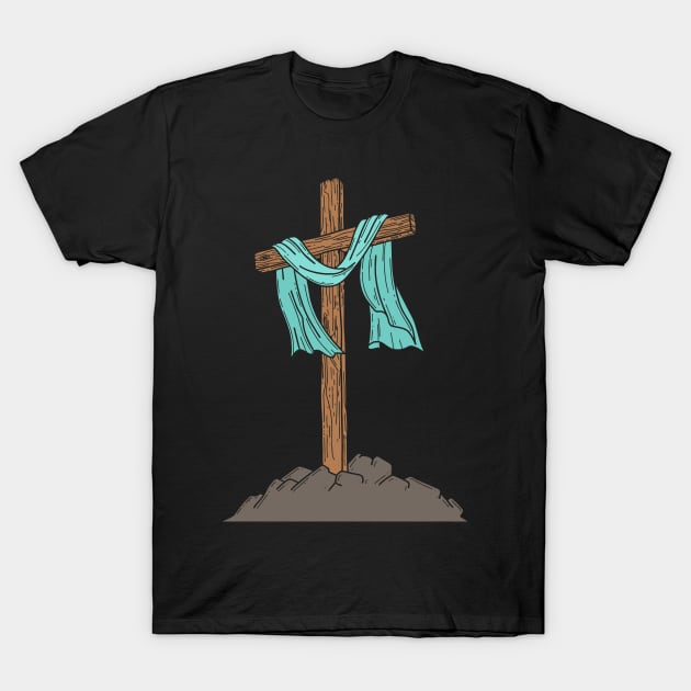 Wooden cross on a hill T-Shirt by Reformer